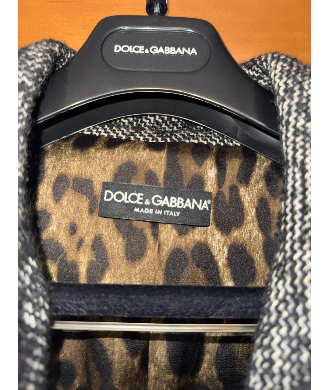 DOLCE&GABBANA Черное шерстяное пальто, фото 3