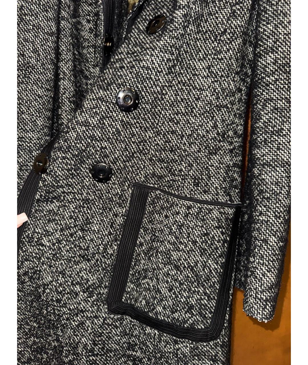 DOLCE&GABBANA Черное шерстяное пальто, фото 7