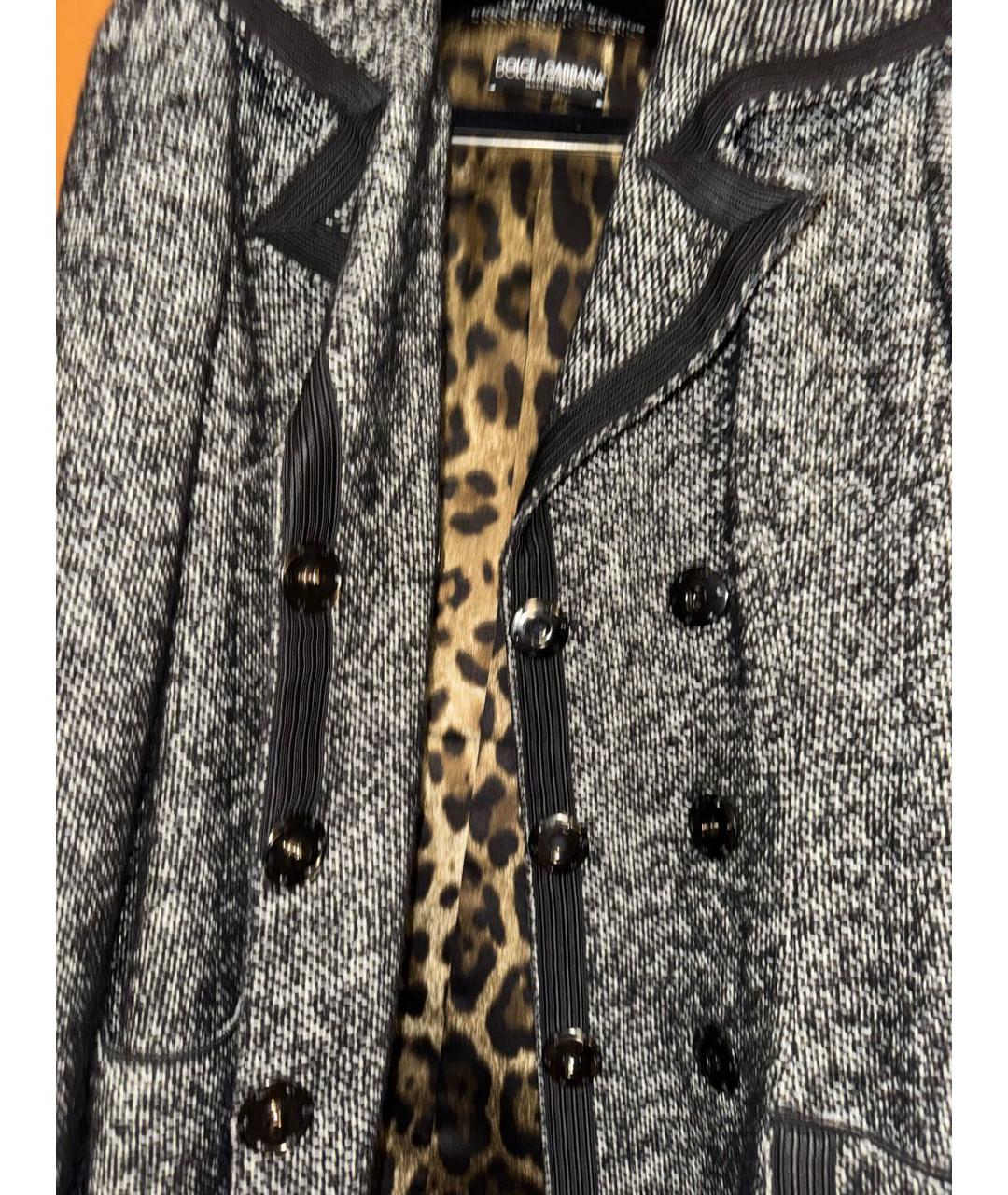 DOLCE&GABBANA Черное шерстяное пальто, фото 4