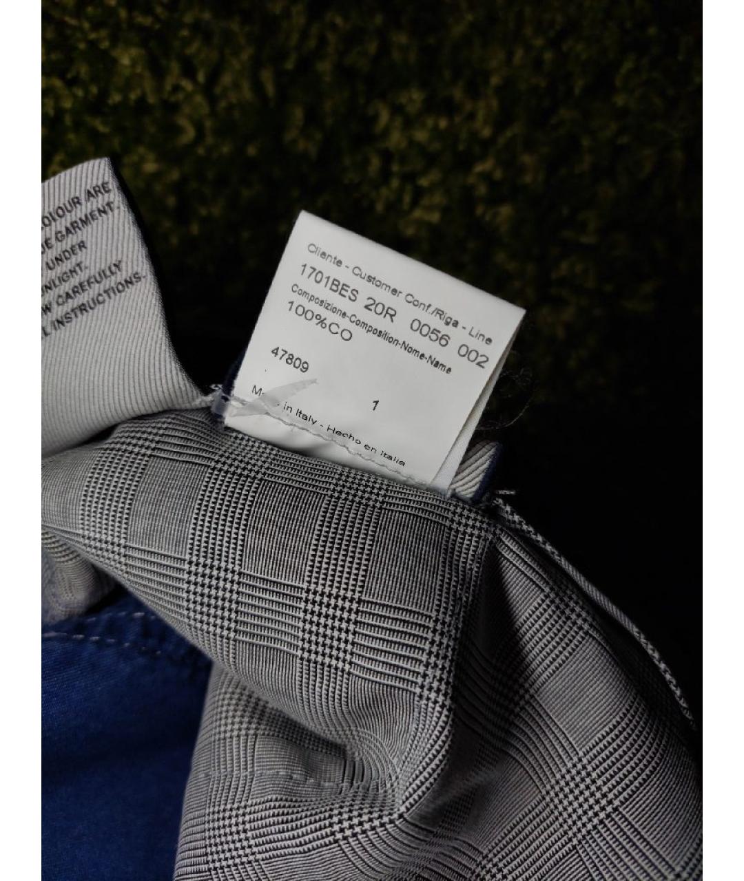 BRIONI Синие хлопковые прямые джинсы, фото 6