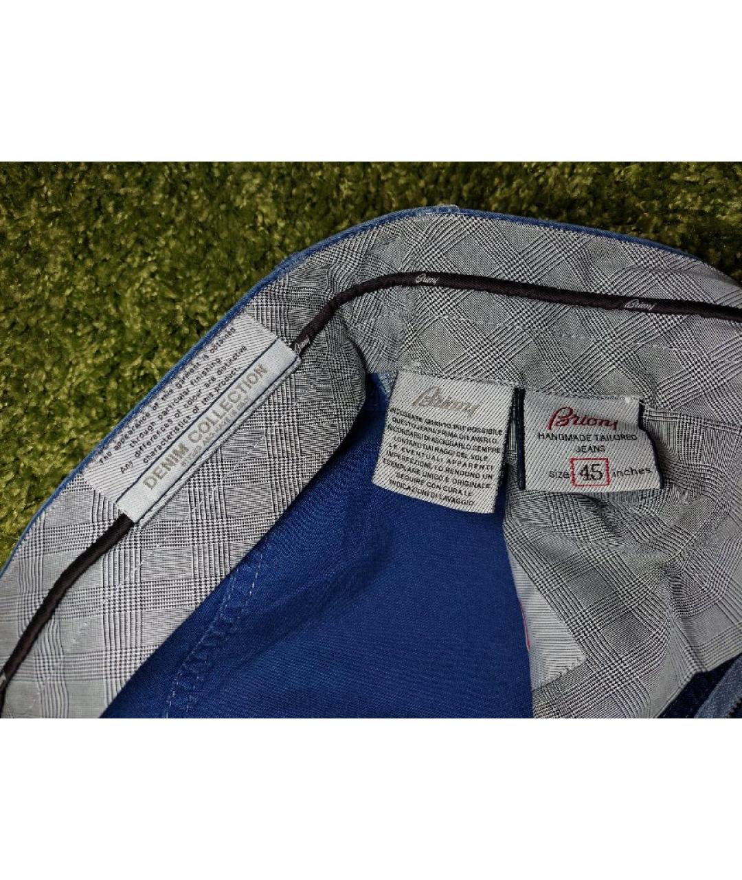 BRIONI Синие хлопковые прямые джинсы, фото 3