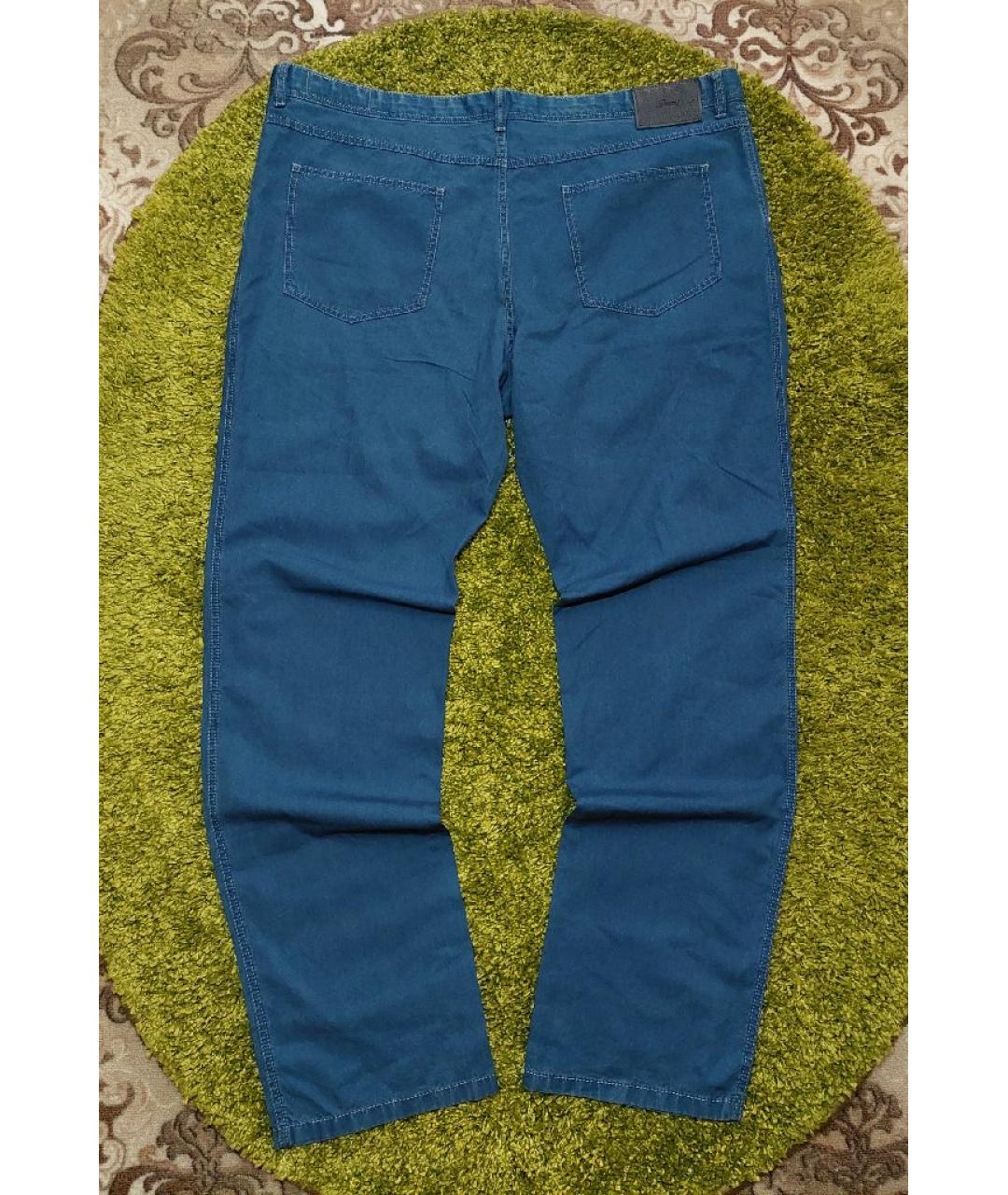 BRIONI Синие хлопковые прямые джинсы, фото 2