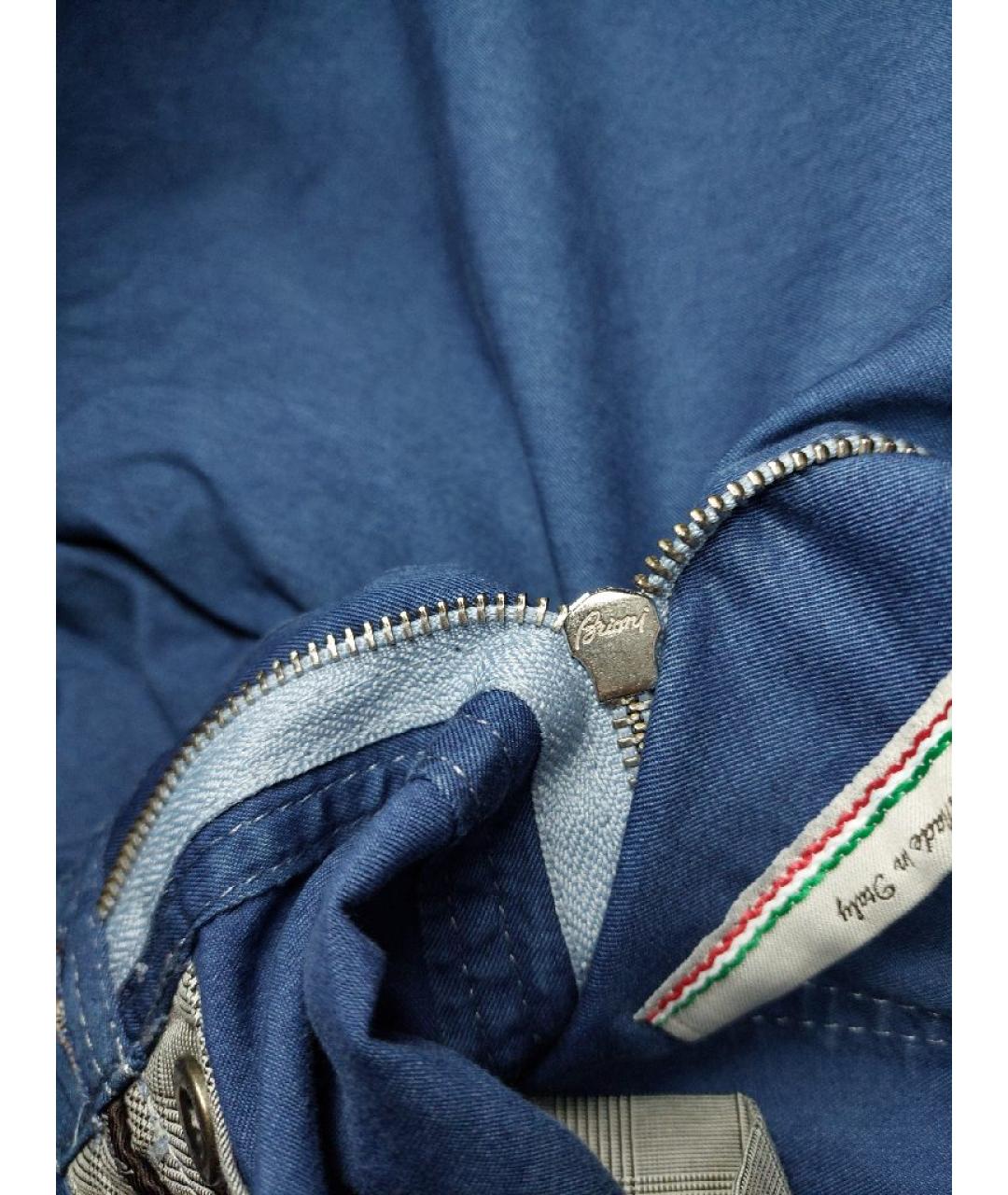 BRIONI Синие хлопковые прямые джинсы, фото 5