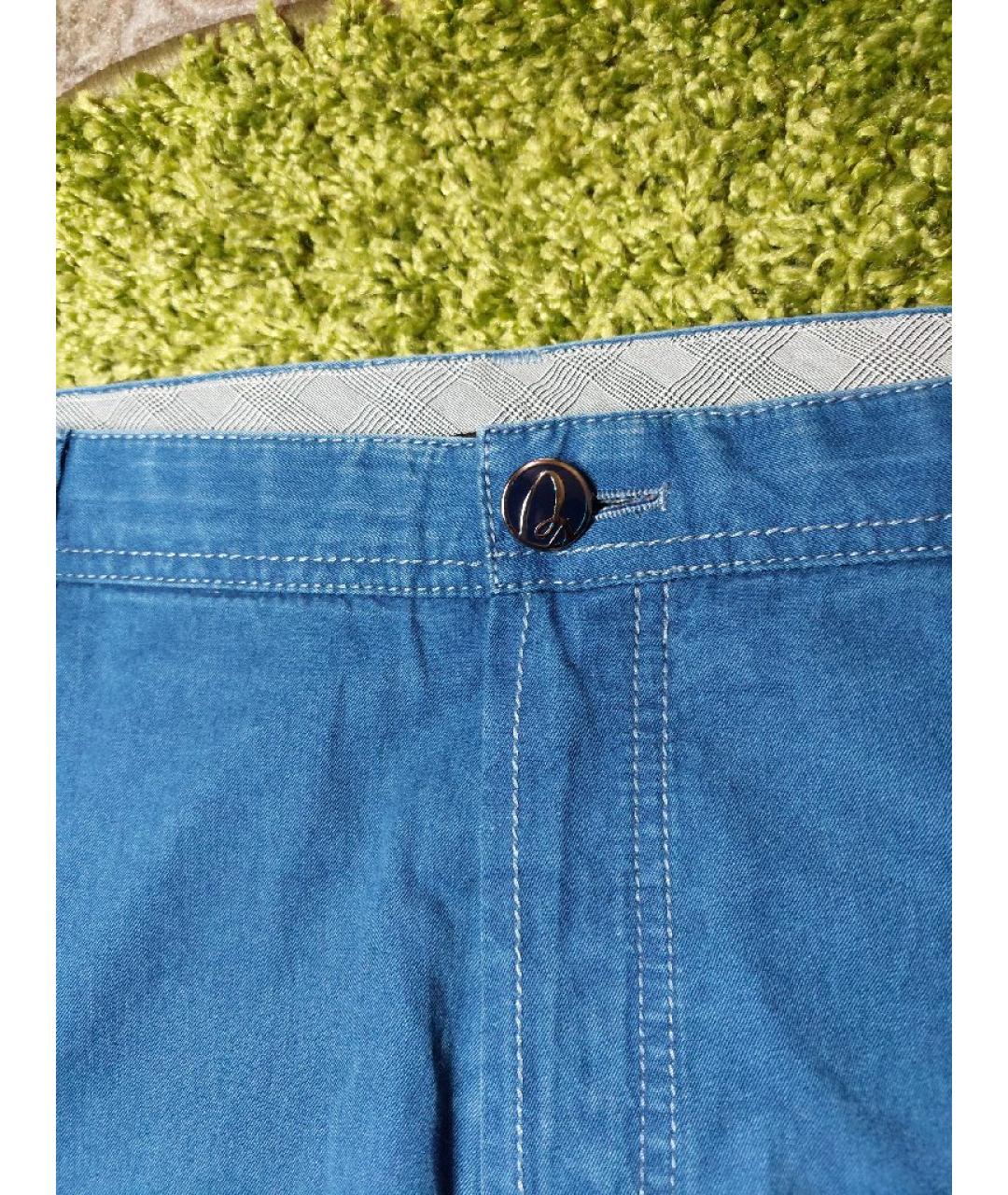 BRIONI Синие хлопковые прямые джинсы, фото 9