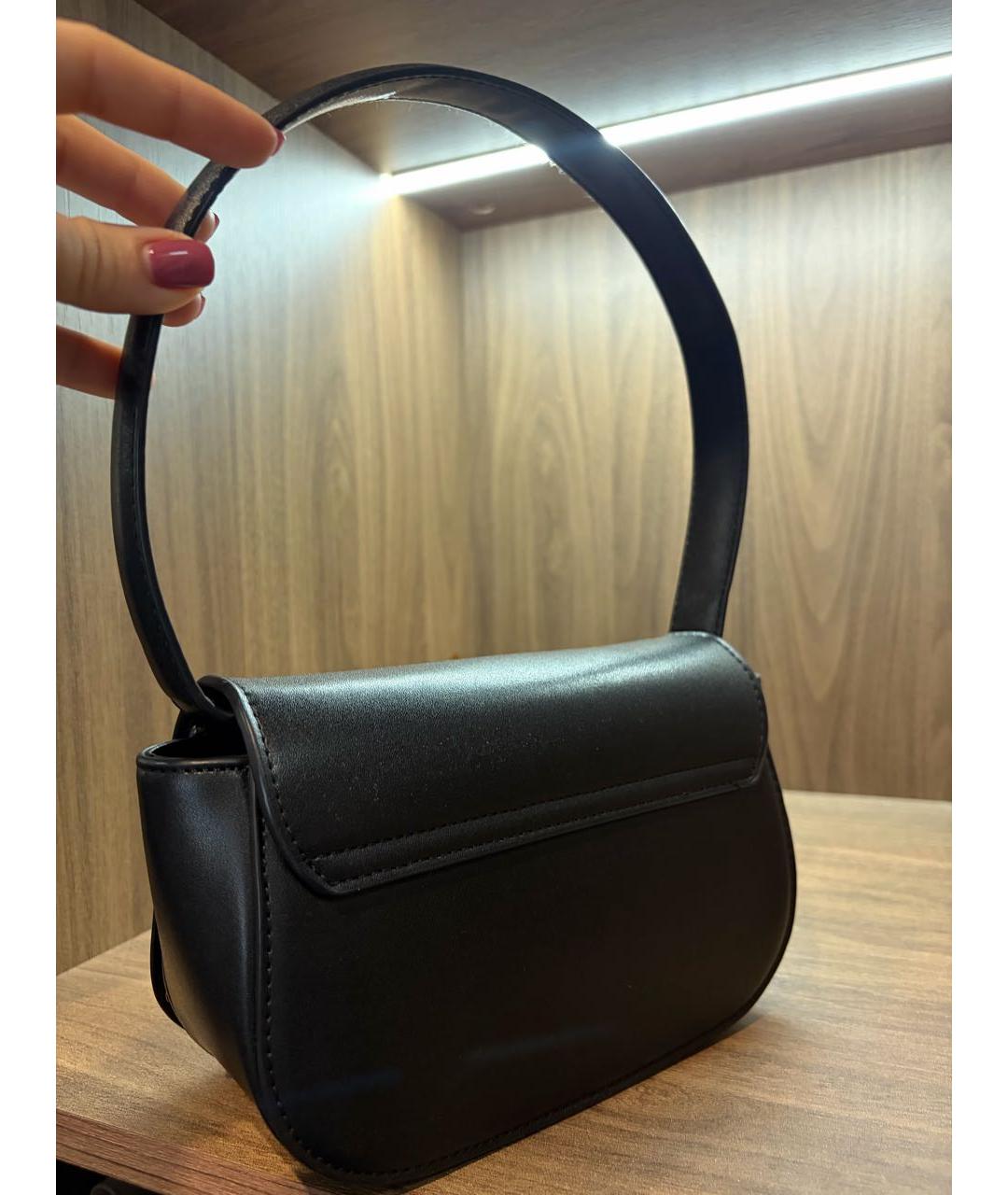 DIESEL Черная кожаная сумка через плечо, фото 5
