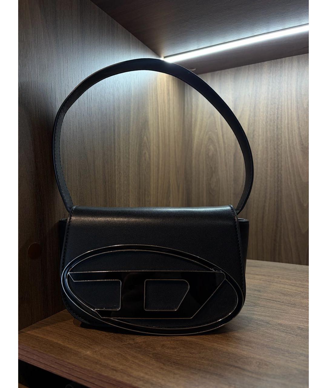 DIESEL Черная кожаная сумка через плечо, фото 2