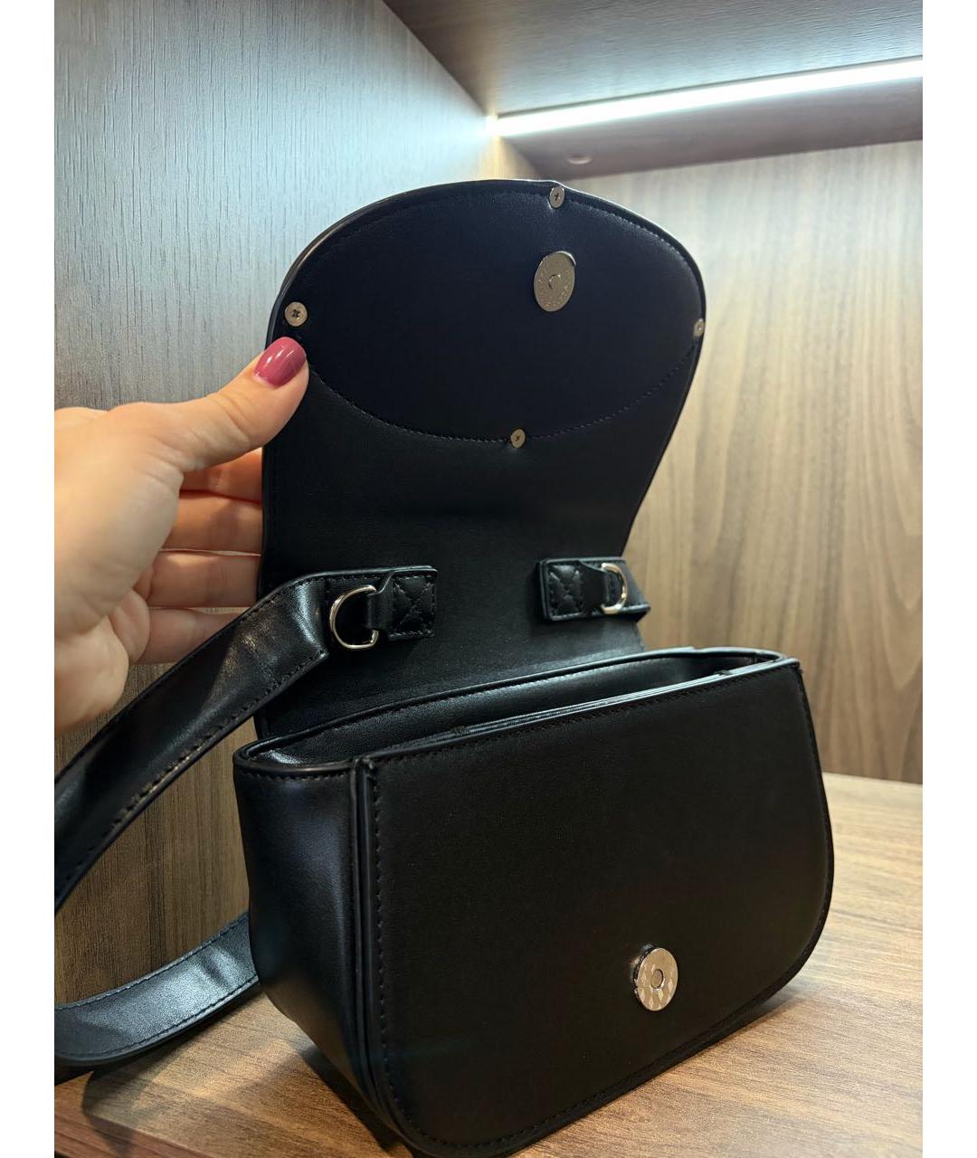 DIESEL Черная кожаная сумка через плечо, фото 4