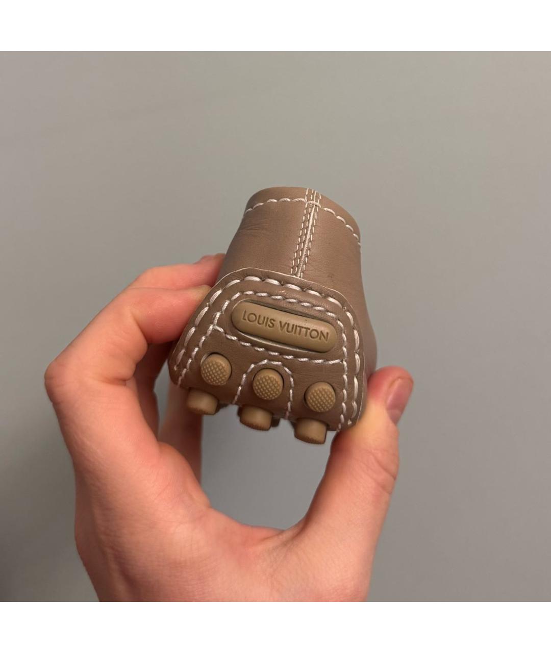 LOUIS VUITTON Бежевые кожаные балетки, фото 4