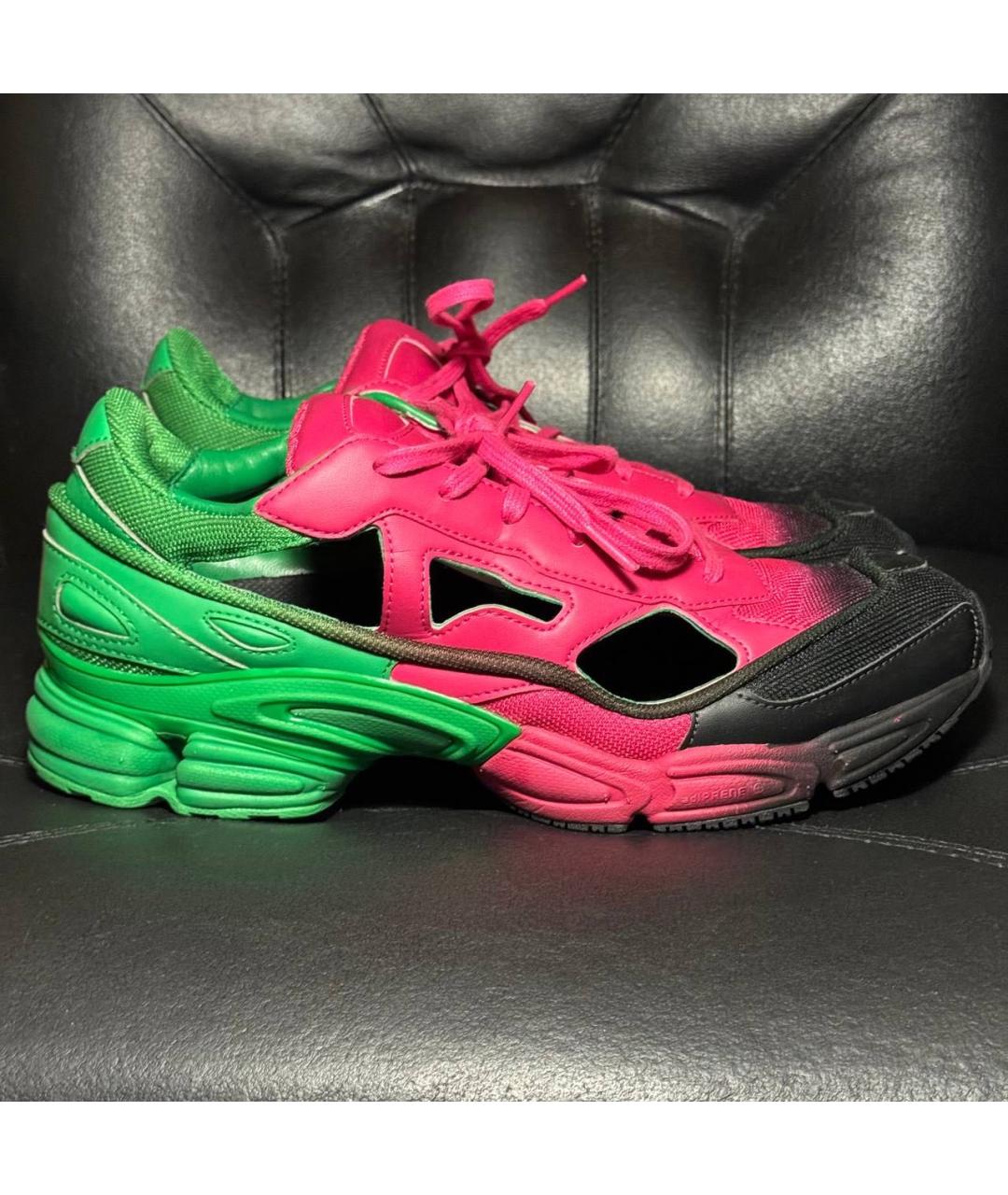 ADIDAS X RAF SIMONS Зеленые текстильные низкие кроссовки / кеды, фото 9