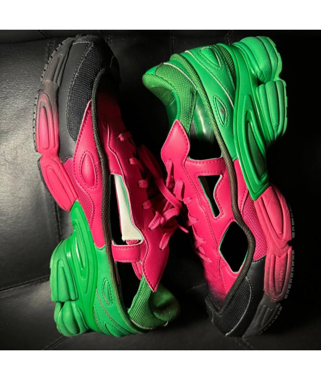 ADIDAS X RAF SIMONS Зеленые текстильные низкие кроссовки / кеды, фото 5