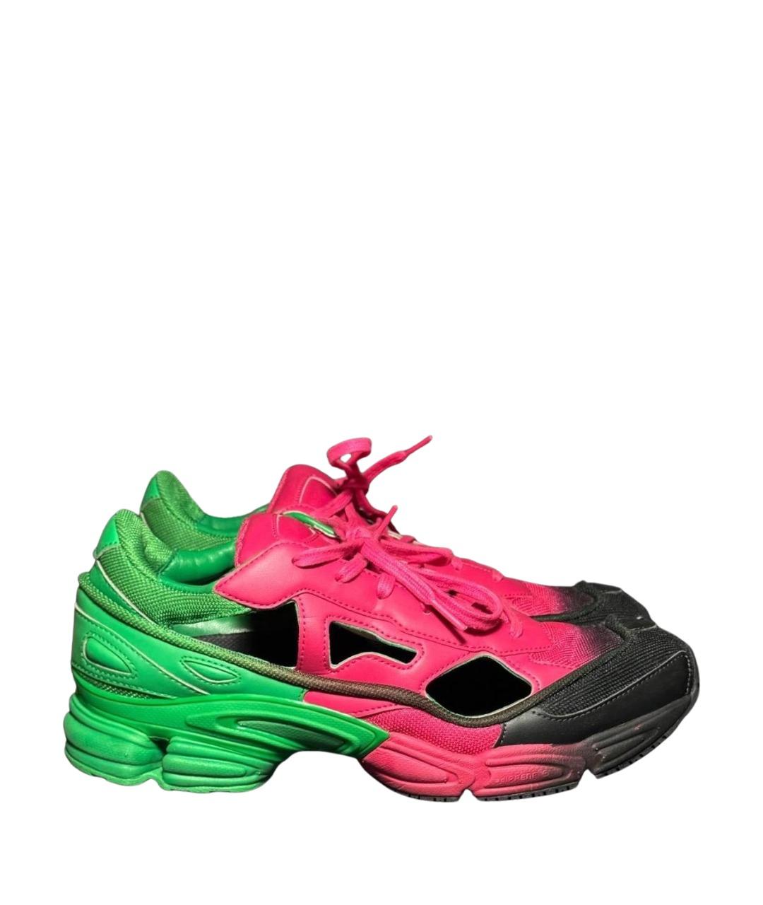 ADIDAS X RAF SIMONS Зеленые текстильные низкие кроссовки / кеды, фото 1