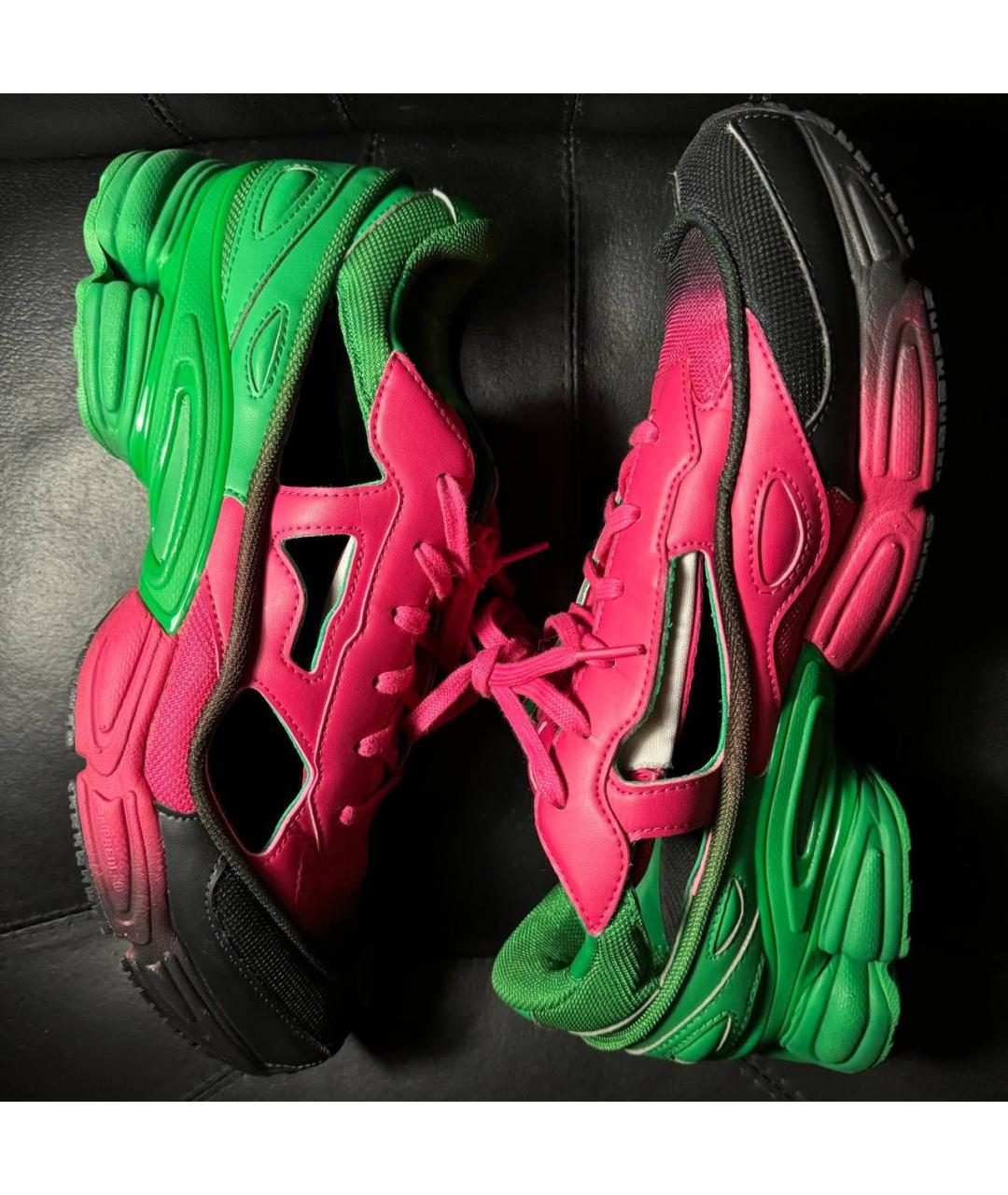 ADIDAS X RAF SIMONS Зеленые текстильные низкие кроссовки / кеды, фото 4