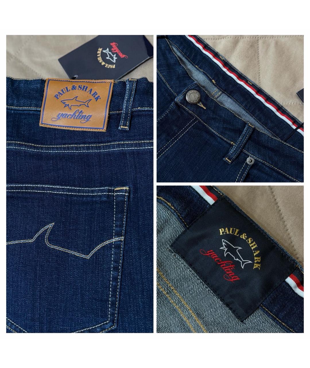 PAUL & SHARK Темно-синие хлопко-эластановые джинсы, фото 6