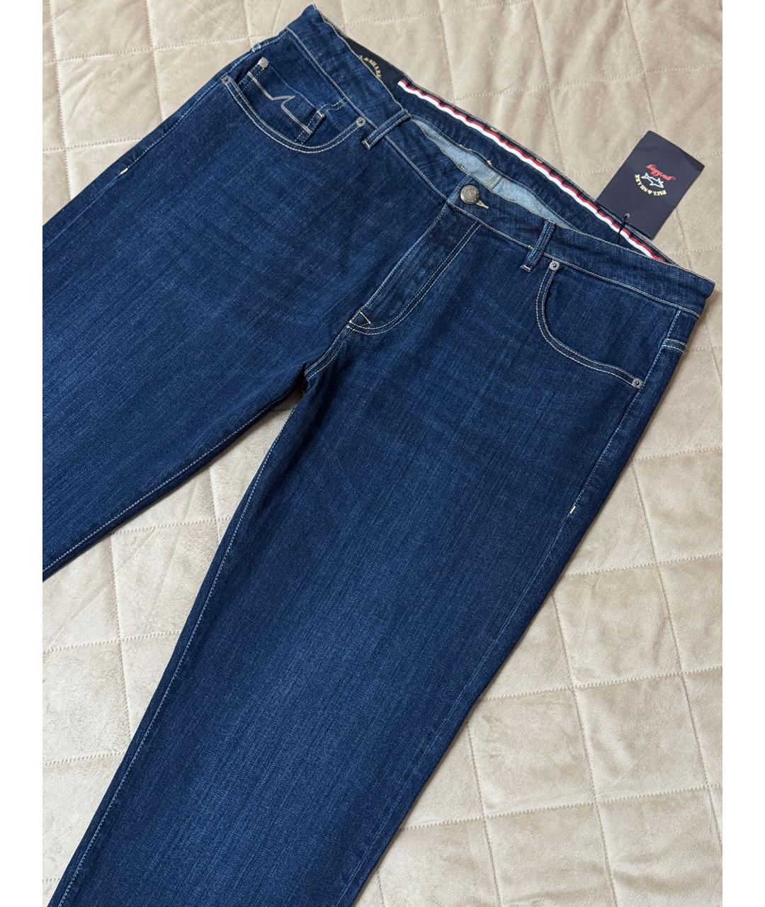 PAUL & SHARK Темно-синие хлопко-эластановые джинсы, фото 3