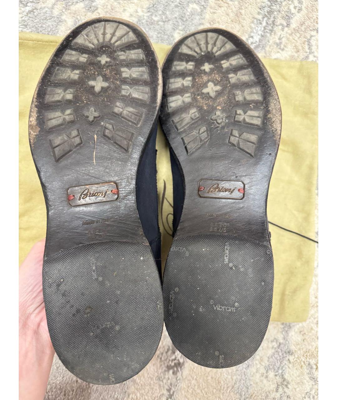 BRIONI Темно-синие замшевые туфли, фото 2