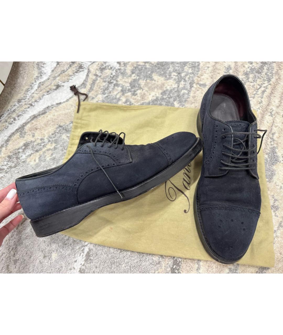 BRIONI Темно-синие замшевые туфли, фото 3