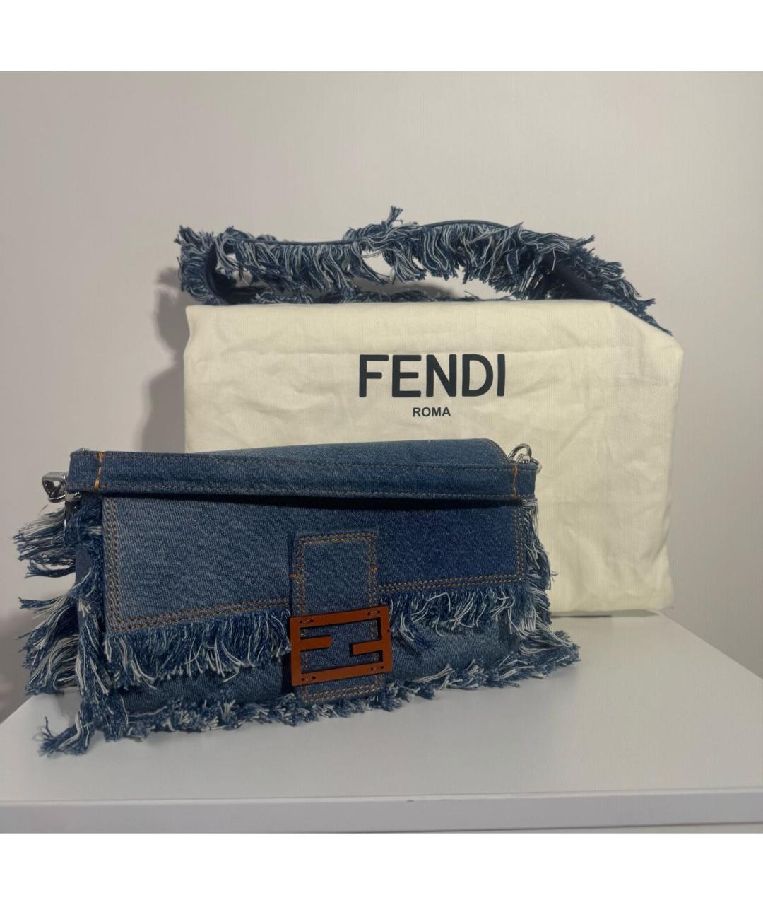 FENDI Синяя деним сумка через плечо, фото 2