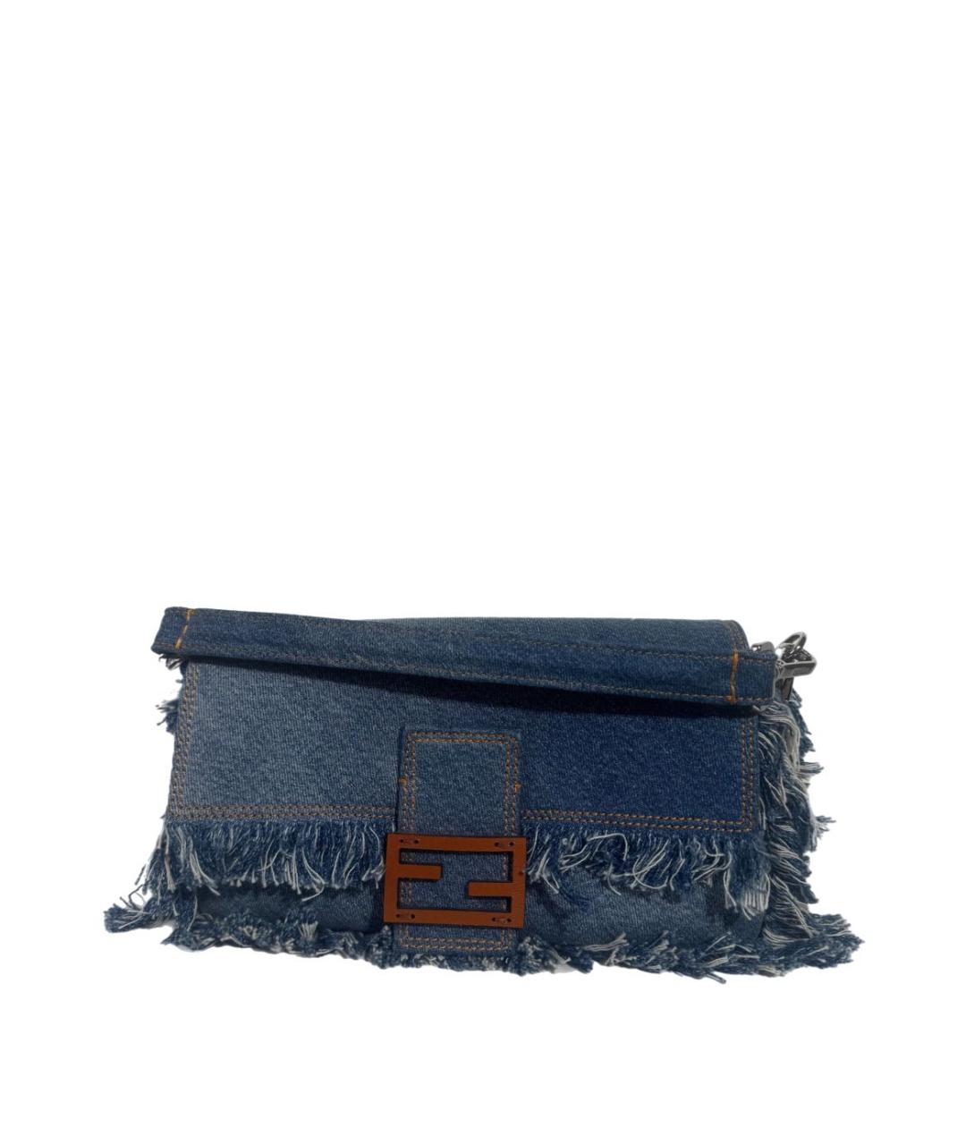 FENDI Синяя деним сумка через плечо, фото 6