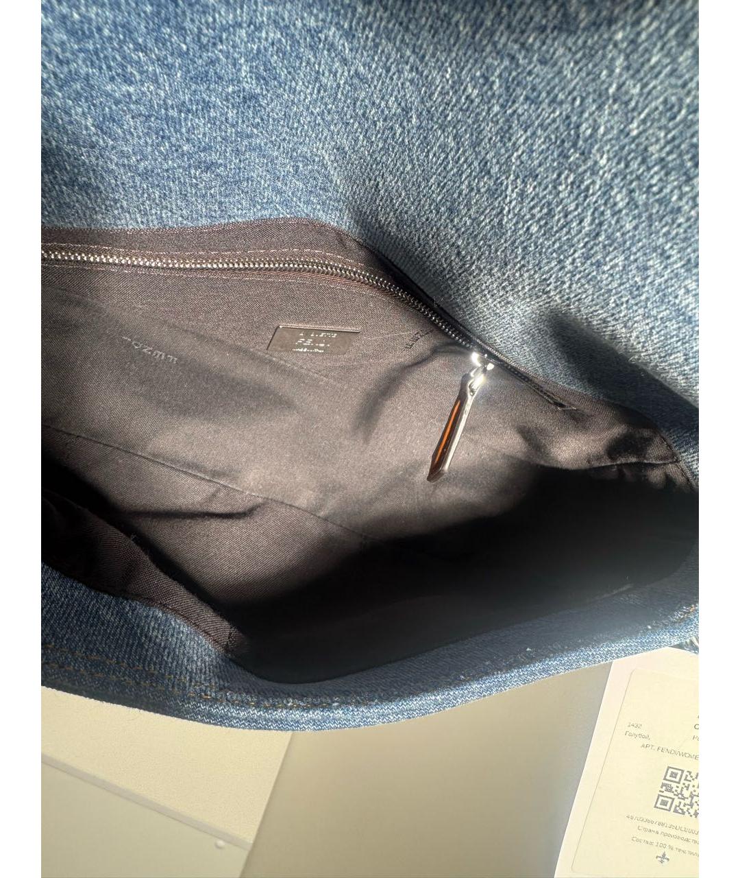 FENDI Синяя деним сумка через плечо, фото 4