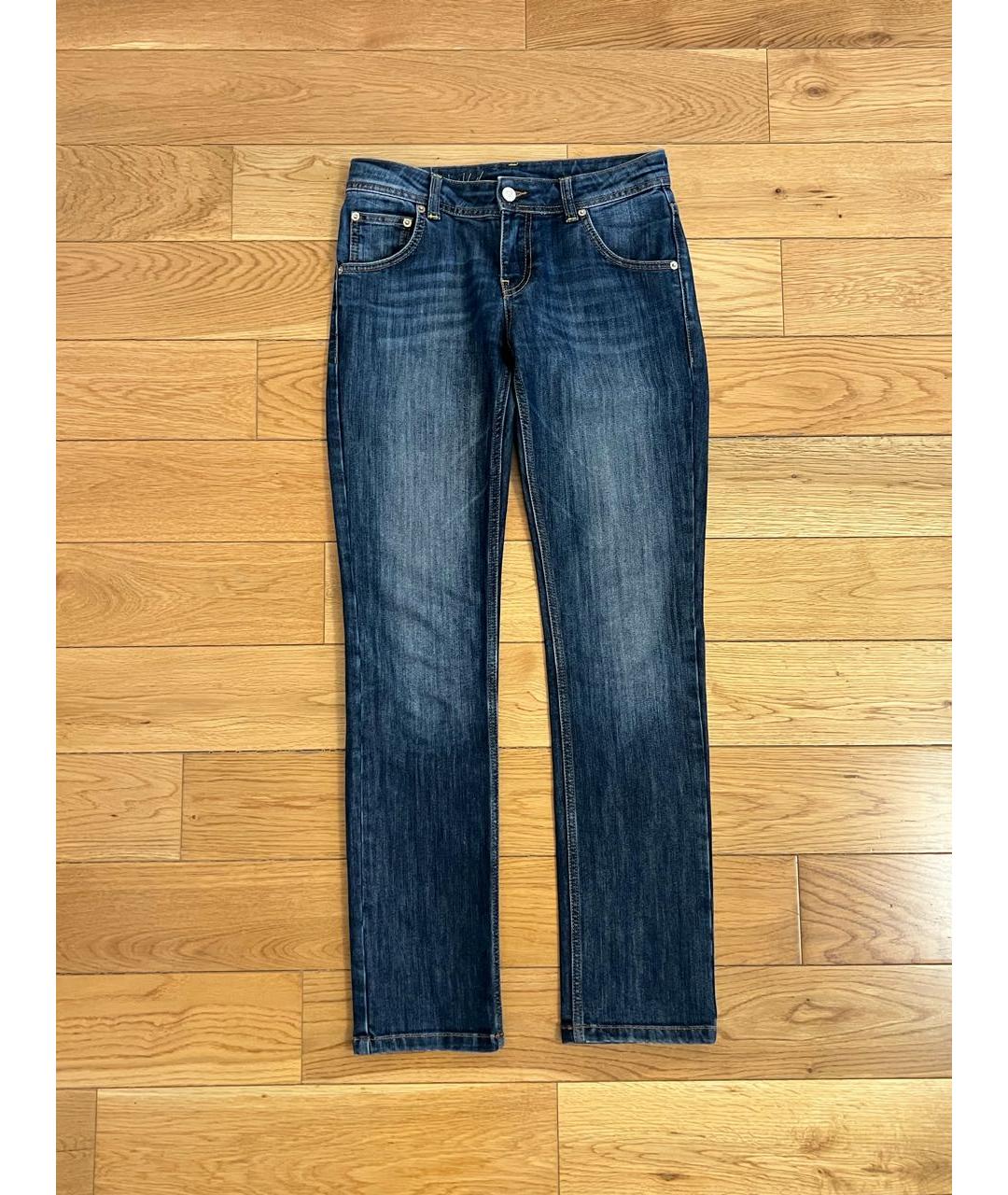 ICEBERG Синие хлопко-полиэстеровые прямые джинсы, фото 4