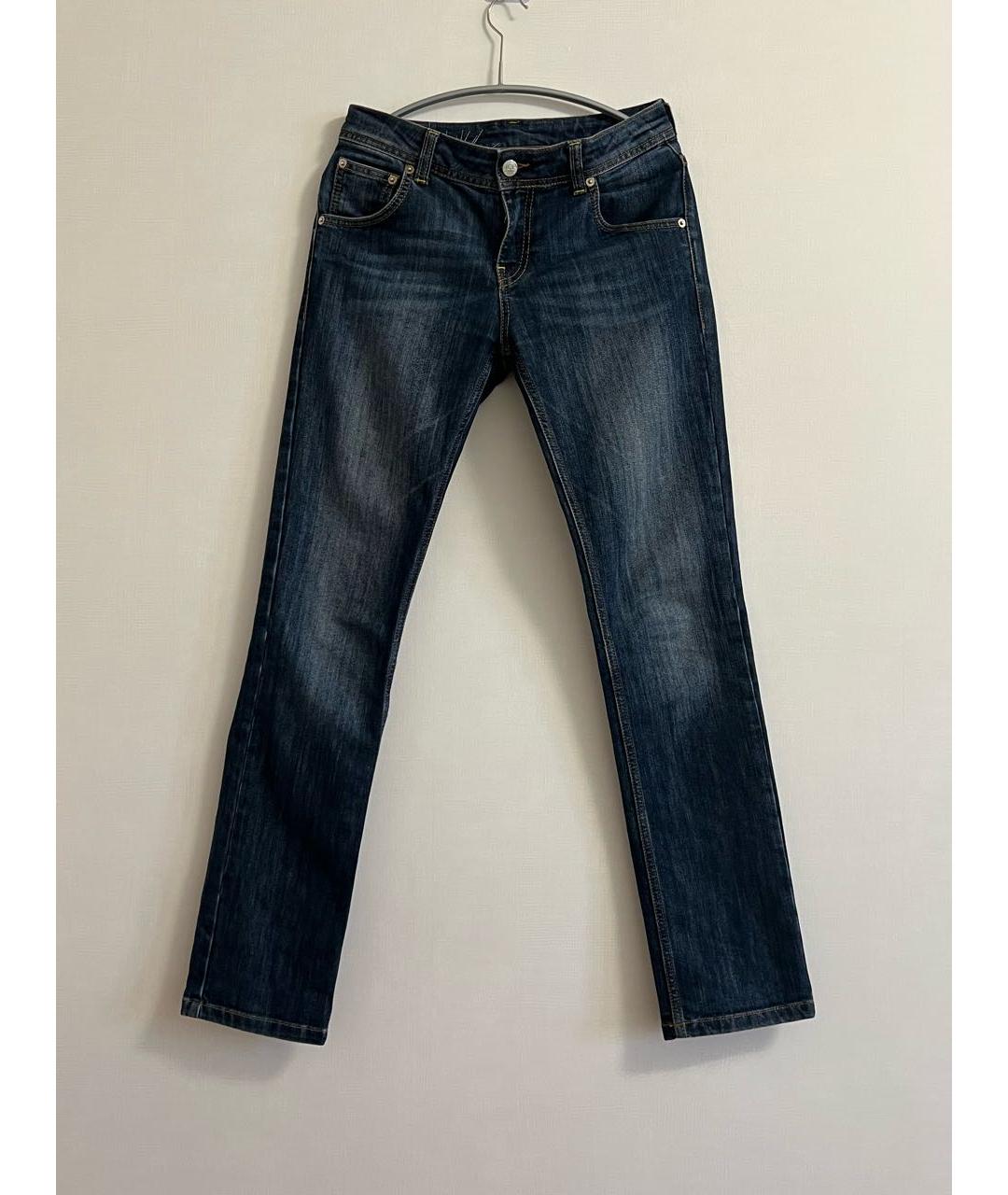 ICEBERG Синие хлопко-полиэстеровые прямые джинсы, фото 3