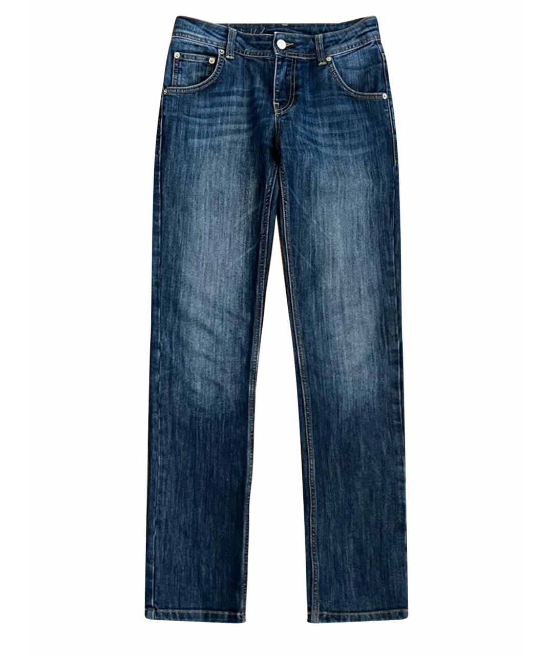 ICEBERG Синие хлопко-полиэстеровые прямые джинсы, фото 1