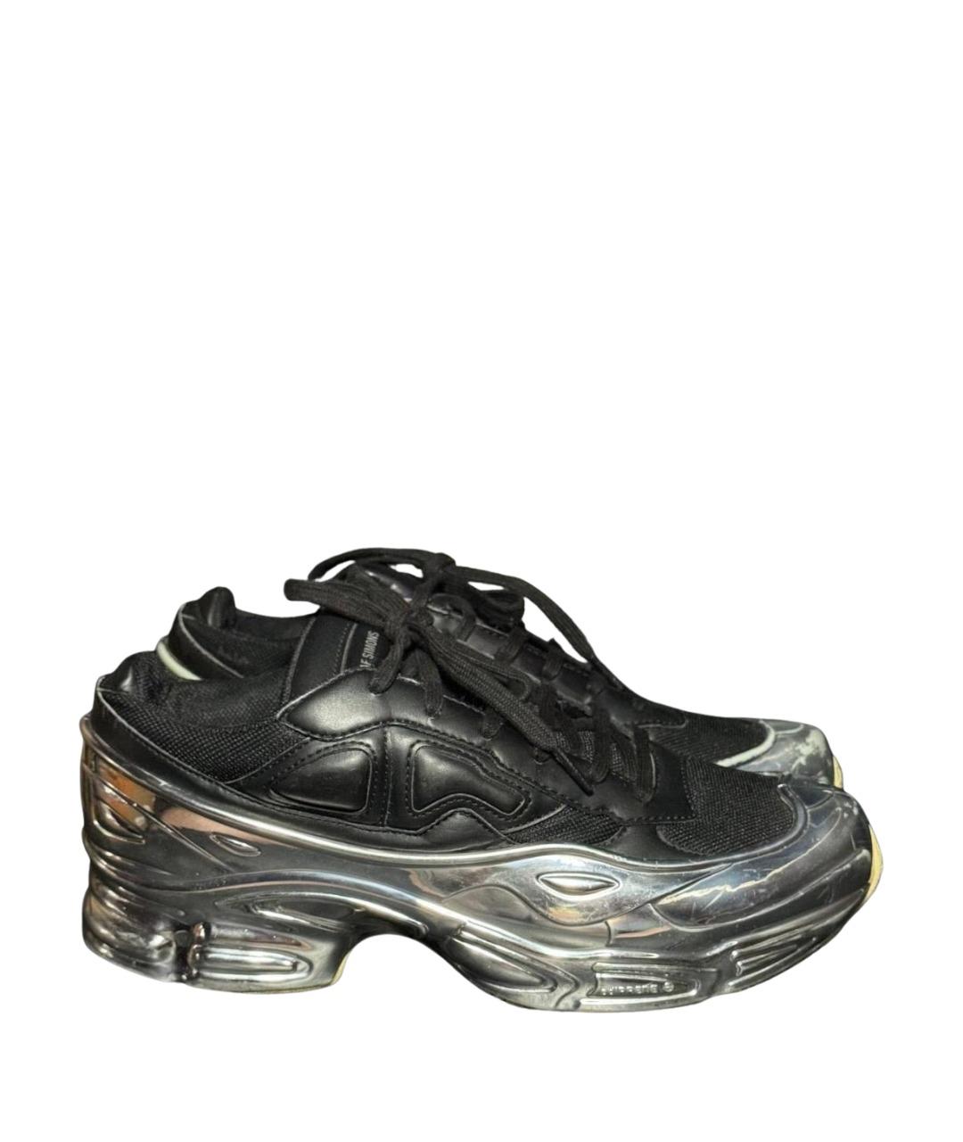 ADIDAS X RAF SIMONS Черные текстильные низкие кроссовки / кеды, фото 1