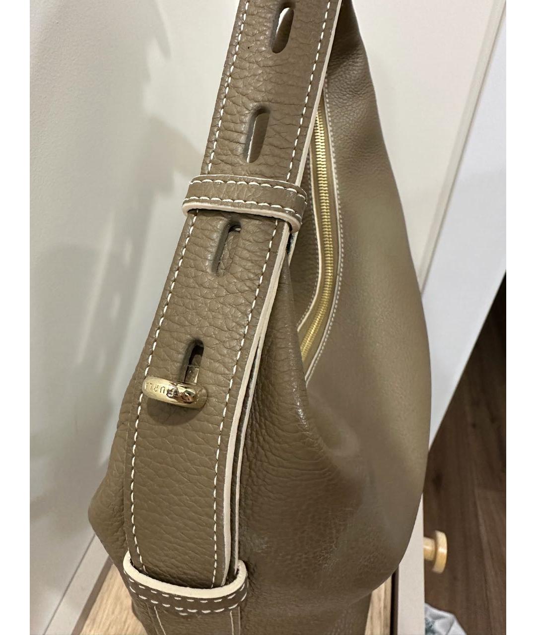 FURLA Хаки кожаная сумка через плечо, фото 4