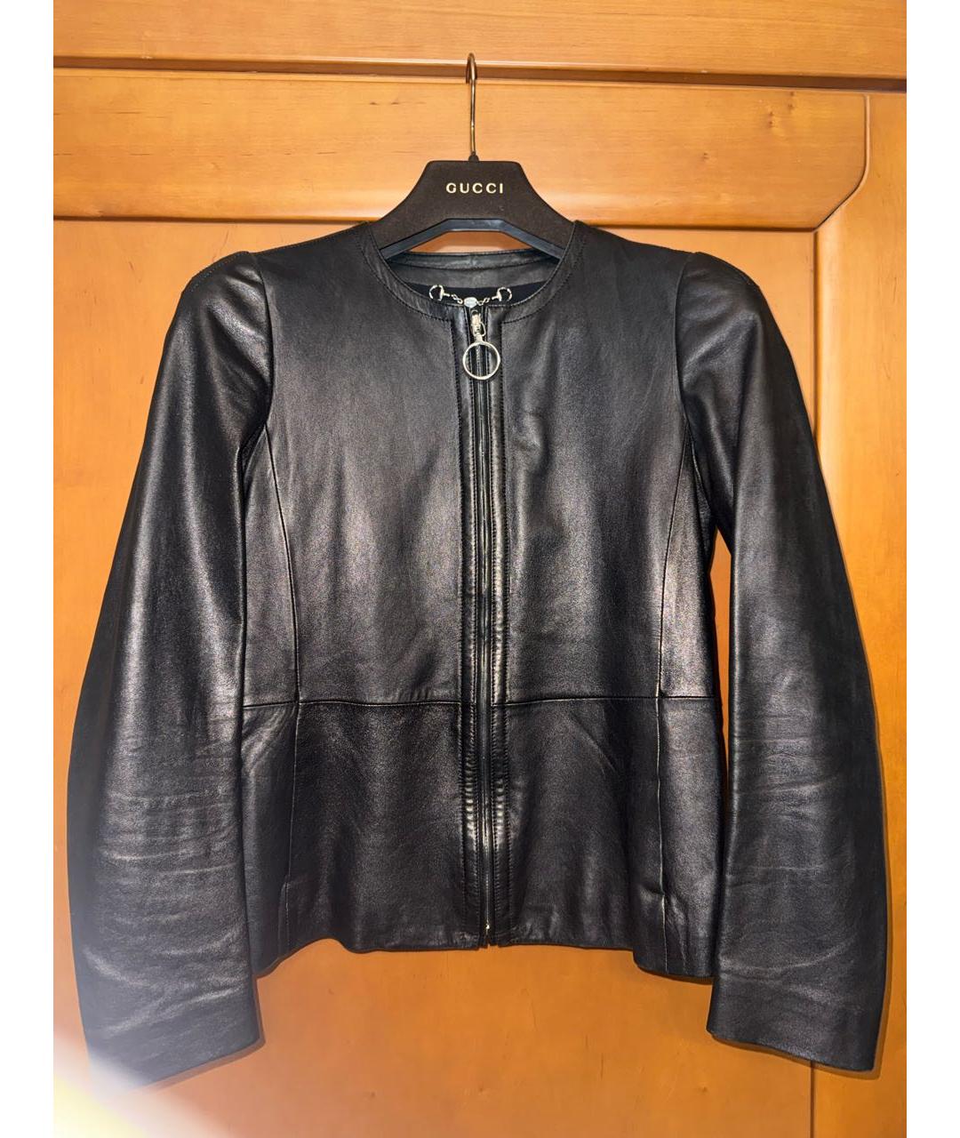 GUCCI Черная кожаная куртка, фото 6