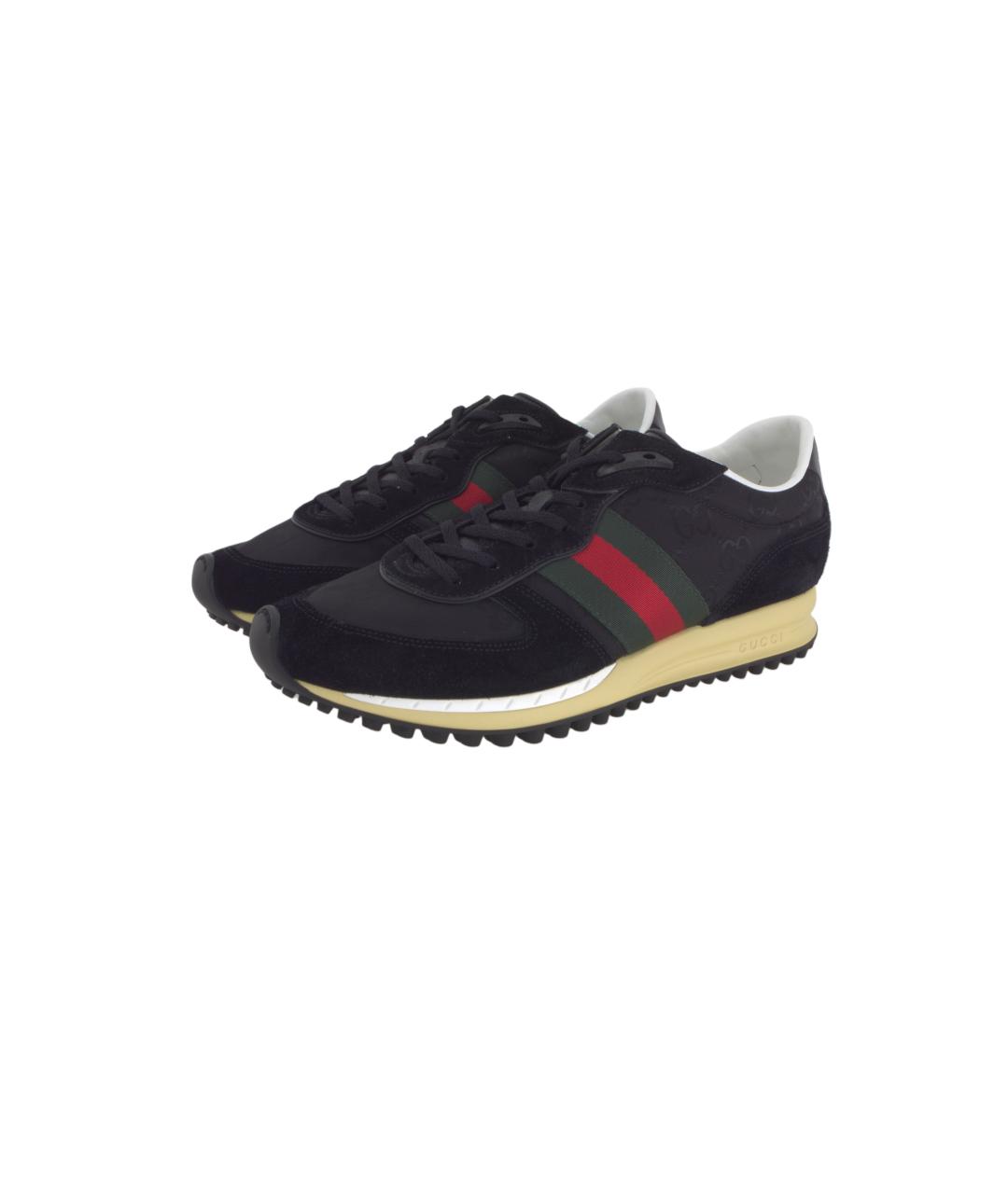 GUCCI Черные низкие кроссовки / кеды, фото 3