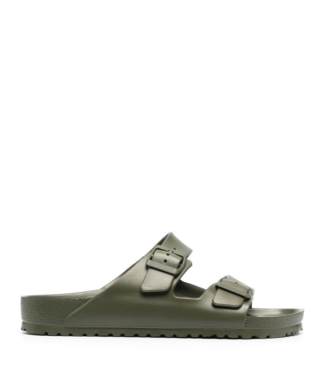 BIRKENSTOCK Хаки кожаные сандалии, фото 1
