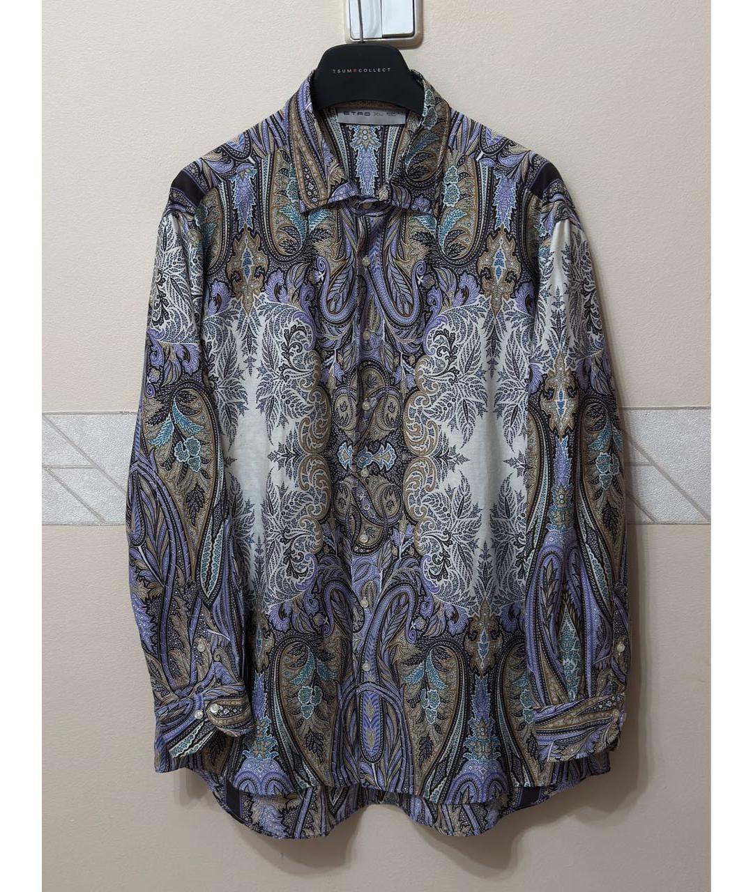 ETRO Фиолетовая хлопковая кэжуал рубашка, фото 9