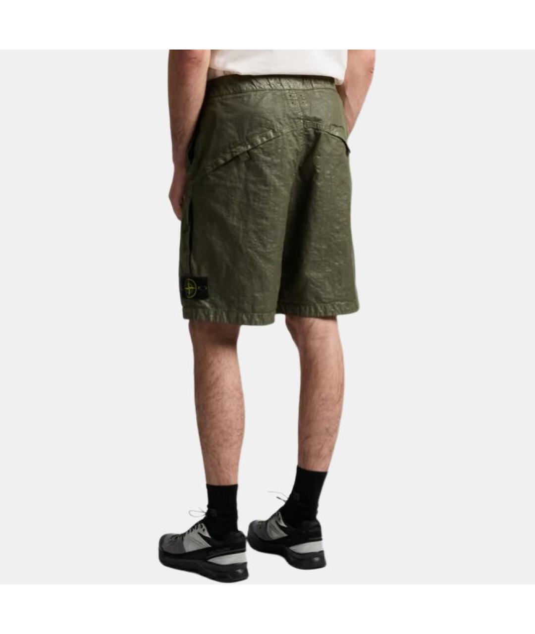 STONE ISLAND Зеленые шорты, фото 5