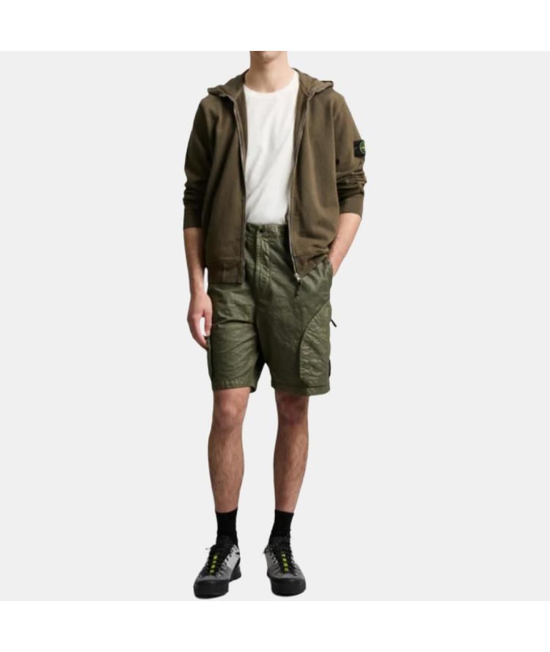 STONE ISLAND Зеленые шорты, фото 3