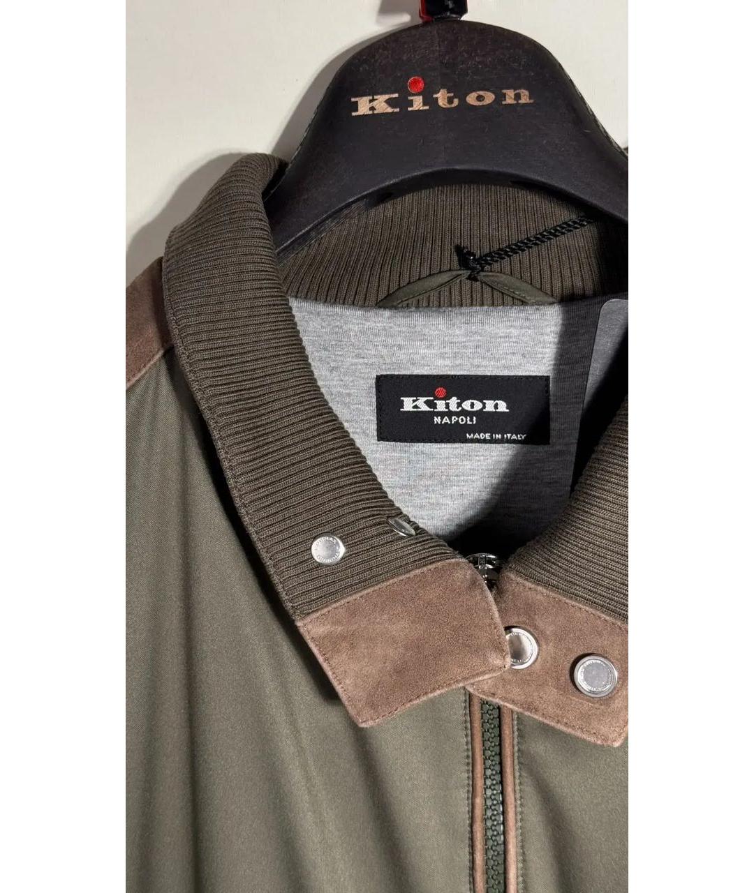 KITON Хаки полиэстеровая куртка, фото 4