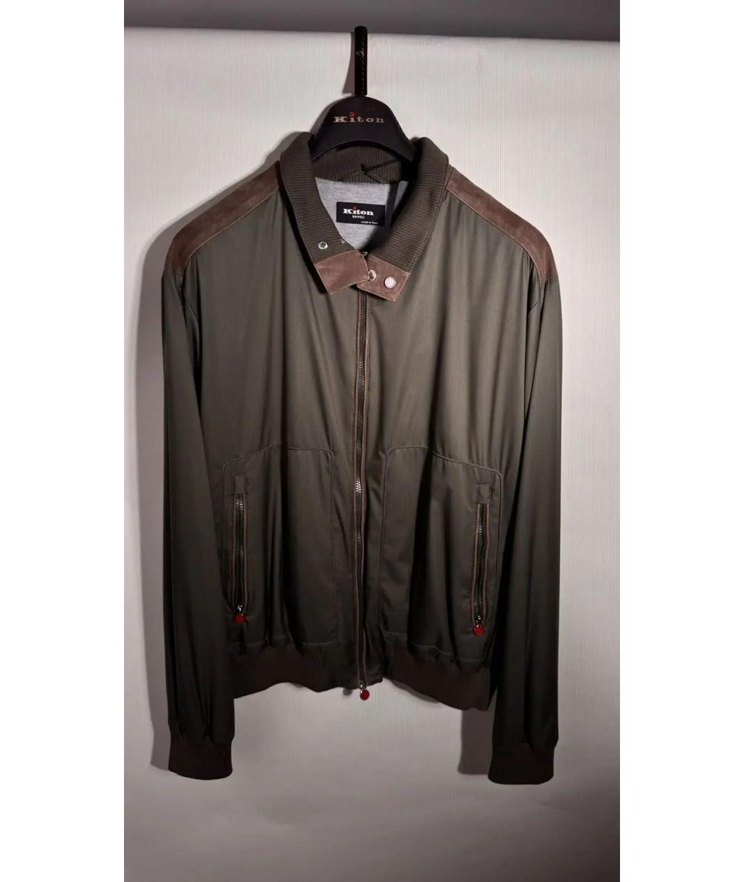KITON Хаки полиэстеровая куртка, фото 2