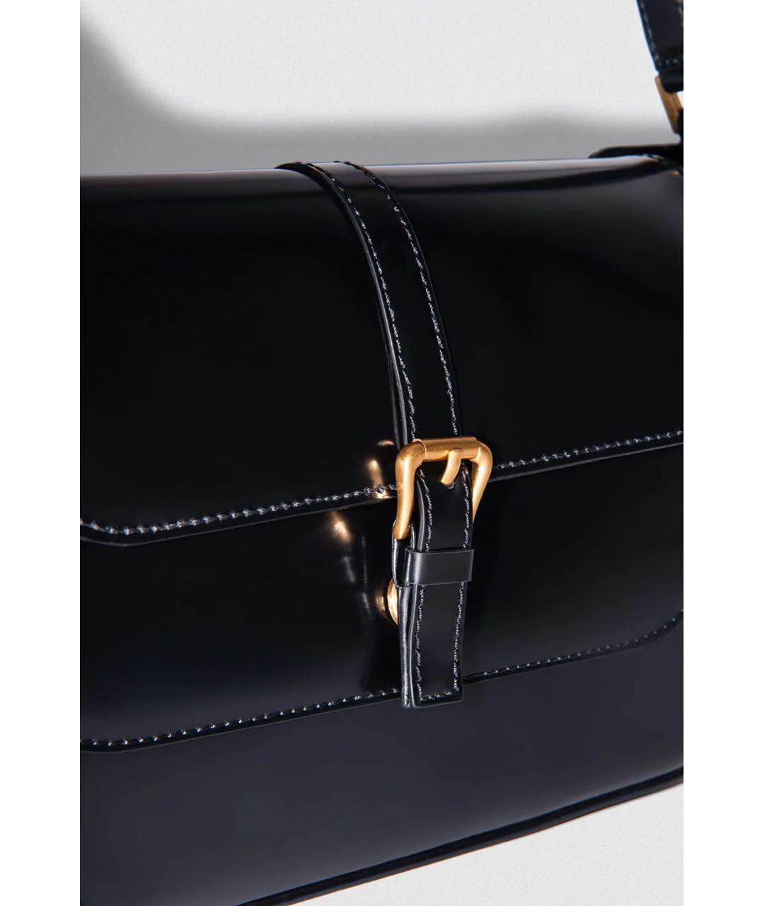 BY FAR Черная кожаная сумка через плечо, фото 6