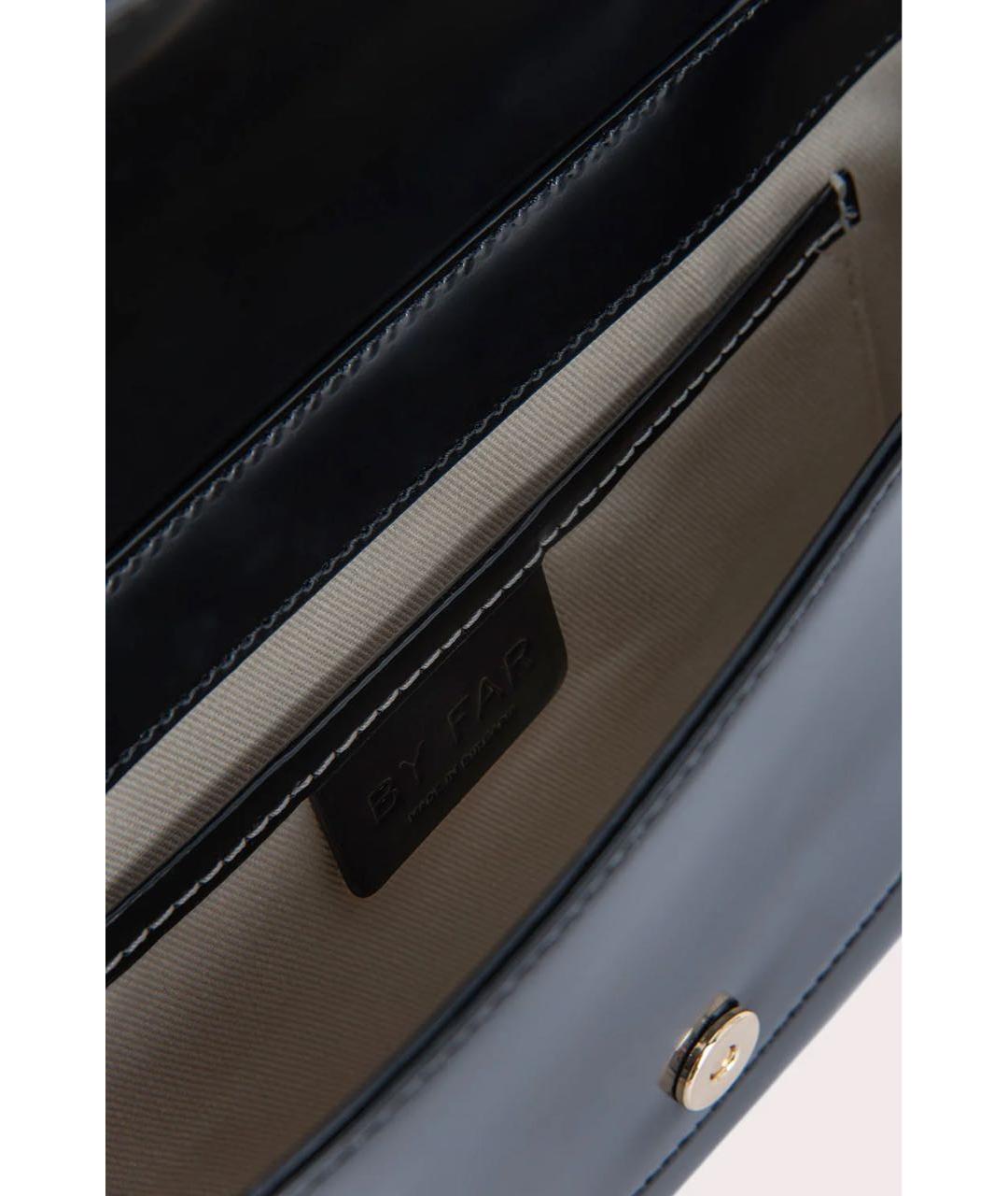 BY FAR Черная кожаная сумка через плечо, фото 4