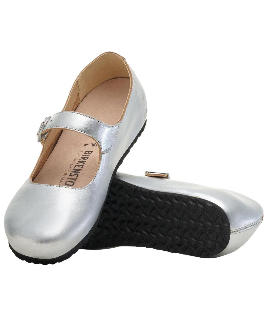 BIRKENSTOCK Серебряные кожаные туфли, фото 5