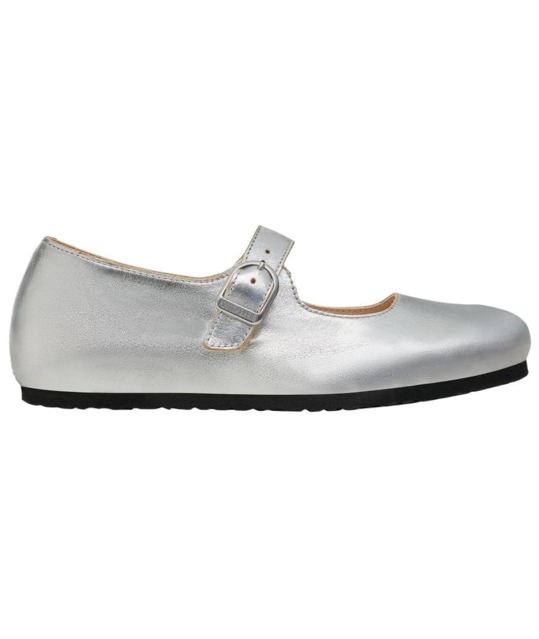 BIRKENSTOCK Серебряные кожаные туфли, фото 1