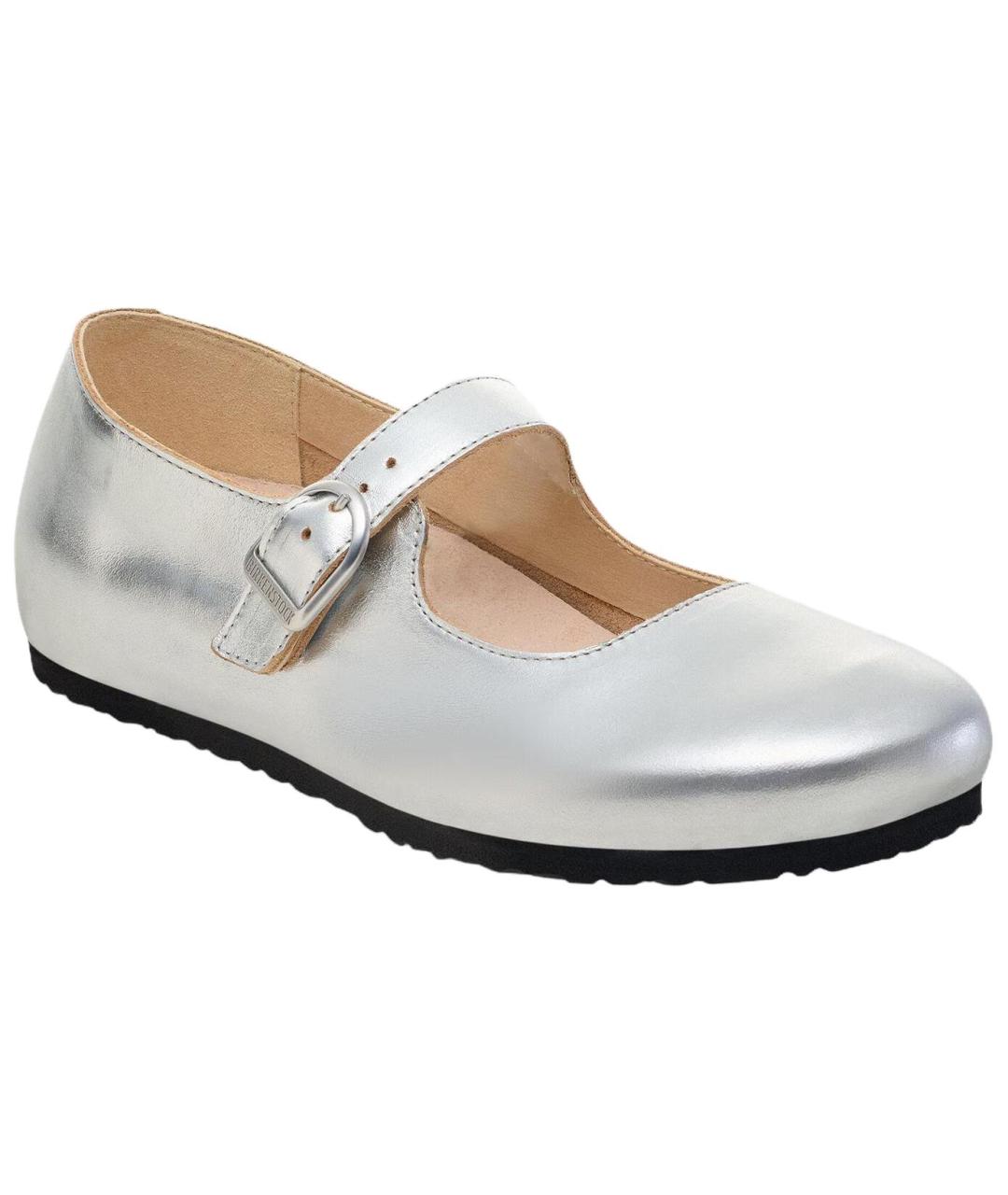 BIRKENSTOCK Серебряные кожаные туфли, фото 2