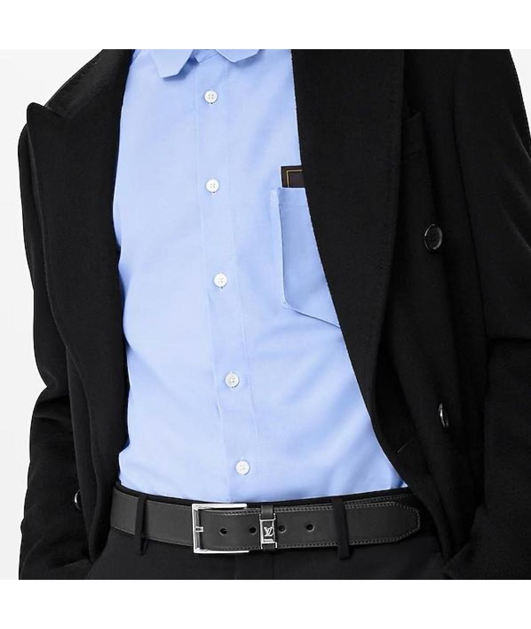 LOUIS VUITTON Черный кожаный ремень, фото 4