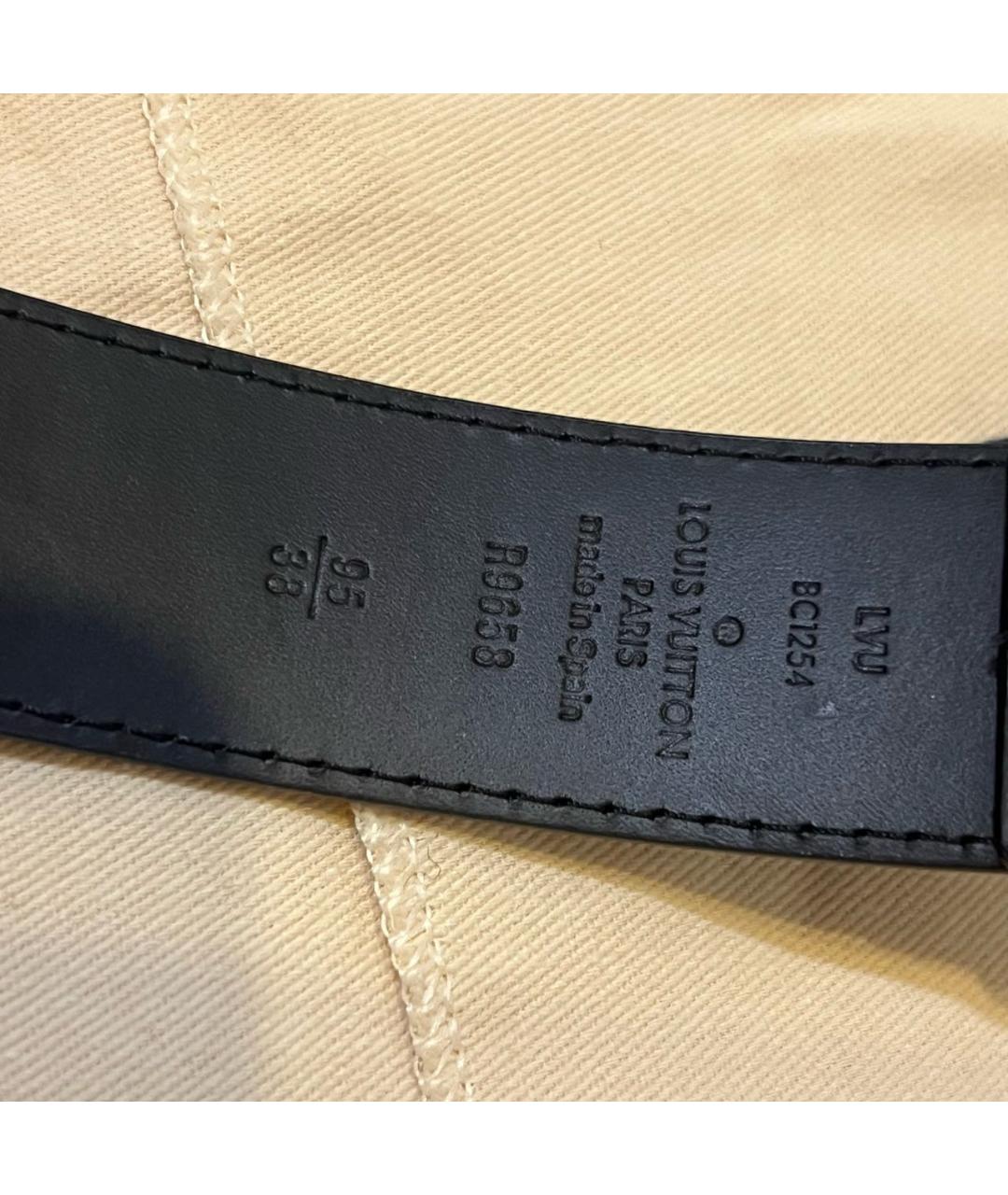 LOUIS VUITTON Черный кожаный ремень, фото 5