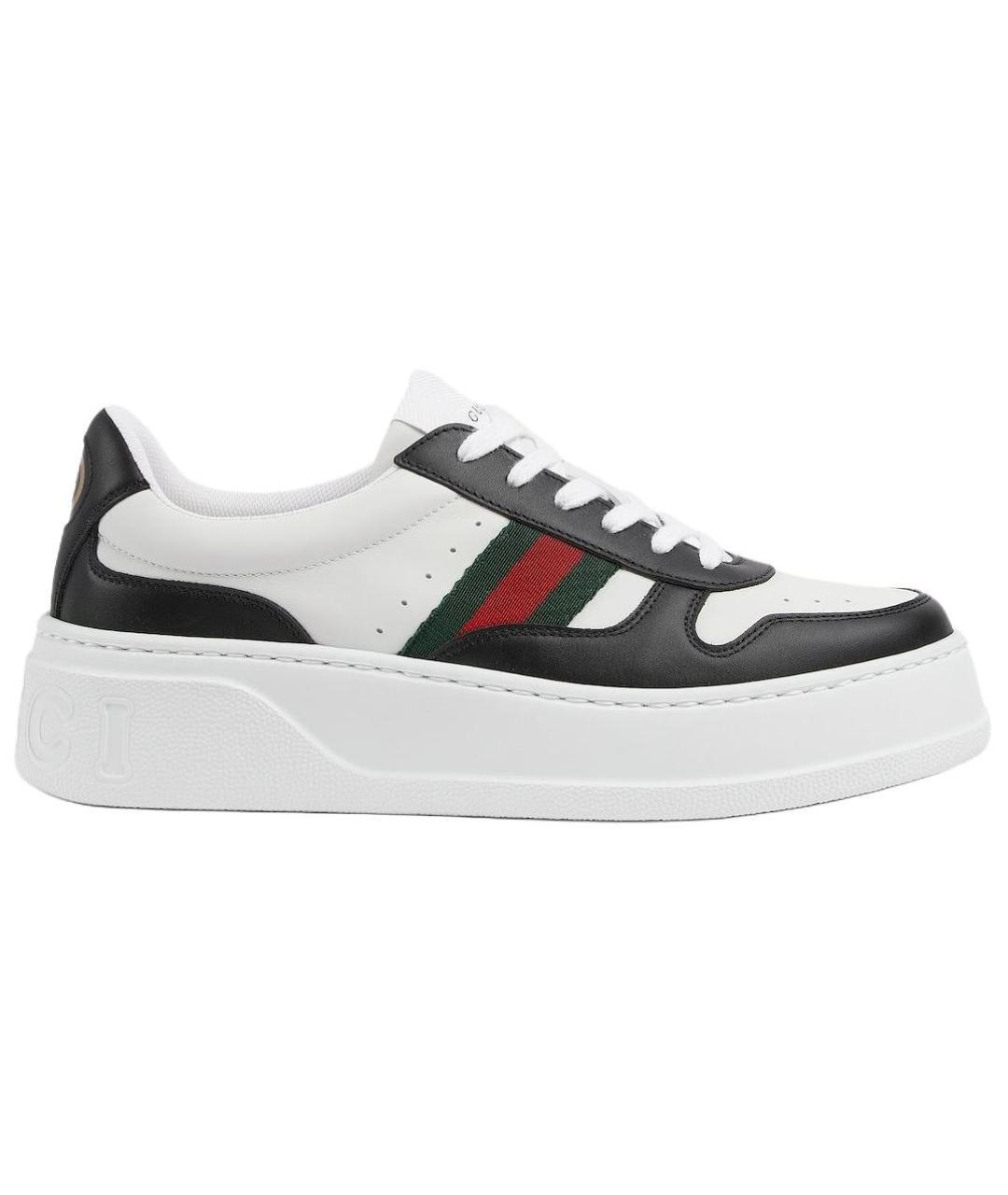 GUCCI Черные кожаные кроссовки, фото 1