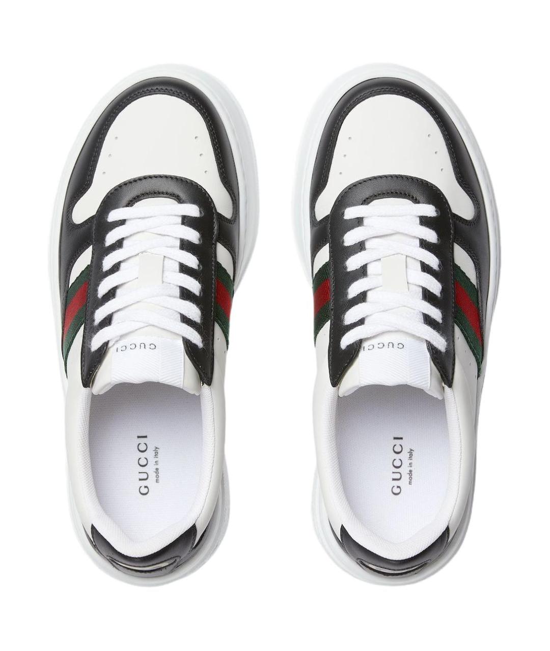 GUCCI Черные кожаные кроссовки, фото 4