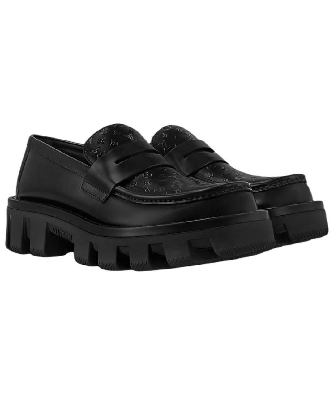 LOUIS VUITTON Черные кожаные лоферы, фото 3