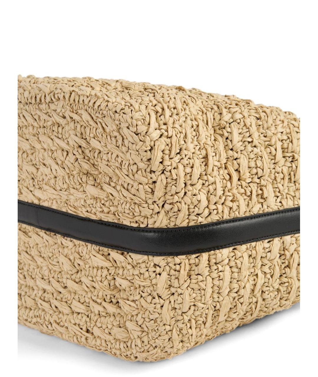 TOTEME Бежевая пелетеная сумка с короткими ручками, фото 3