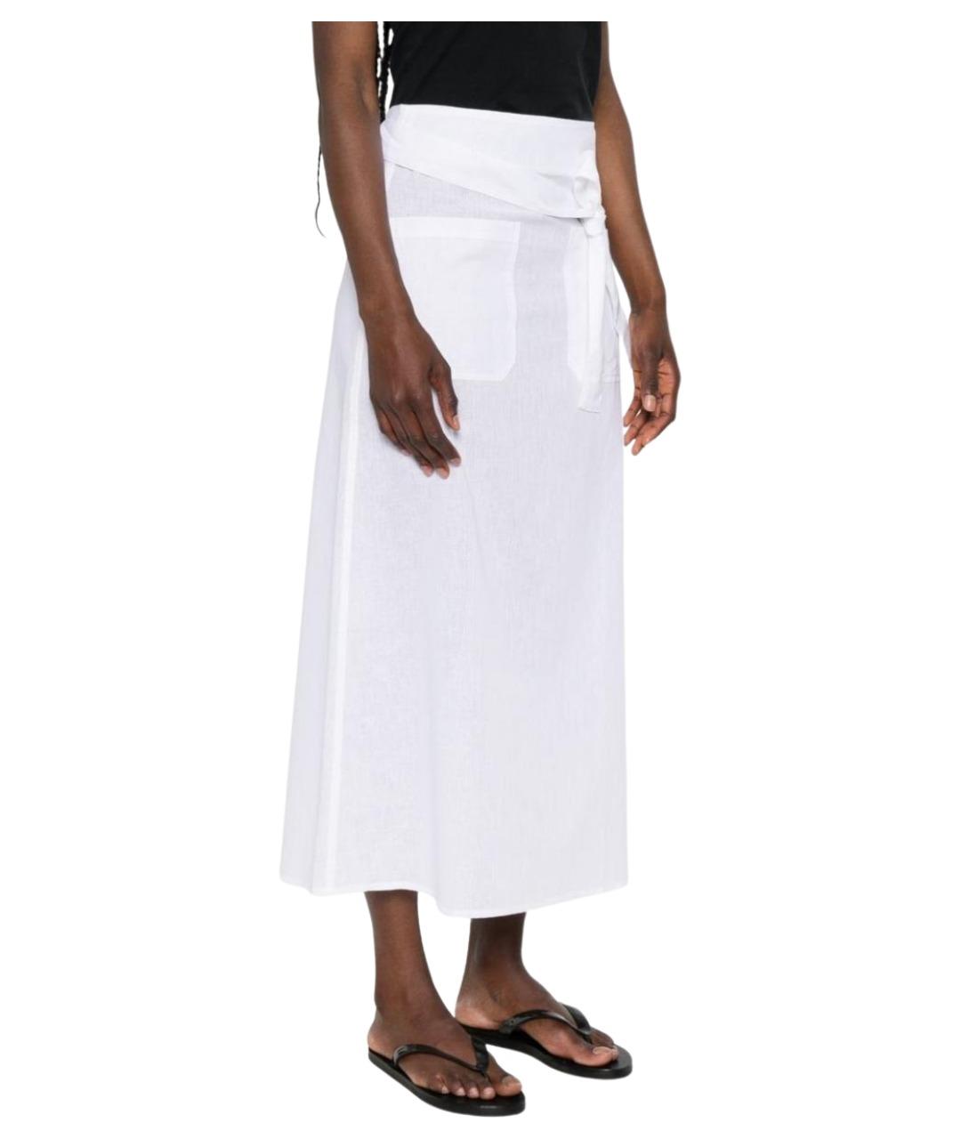 TOTEME Белая хлопковая юбка миди, фото 3