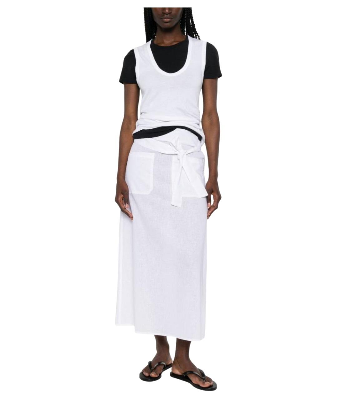 TOTEME Белая хлопковая юбка миди, фото 2