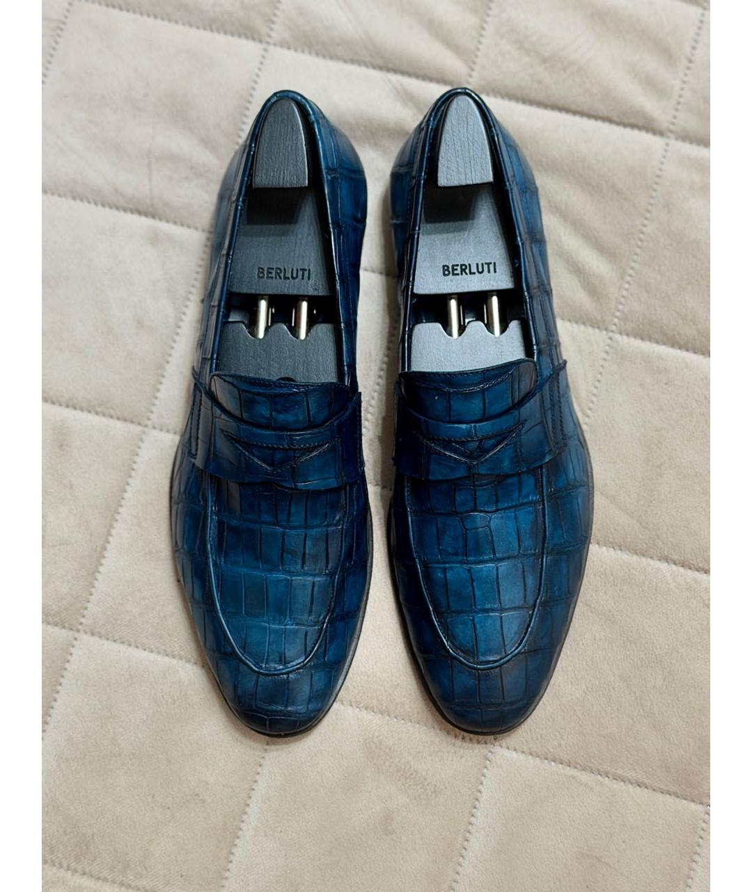 BARRETT Темно-синие лоферы из экзотической кожи, фото 3